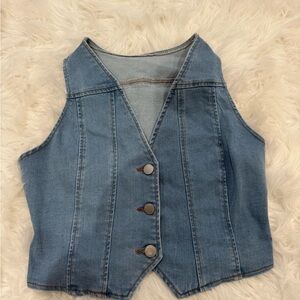 Denim Button-Up Vest